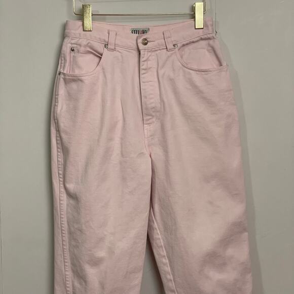 Vintage 12 super high rise mom jeans Stefano pink pastel barbiecore casual - Picture 2 of 7